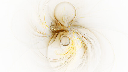 Abstract colorful golden fiery shapes. Fantasy light background. Digital fractal art. 3d rendering.