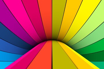 Multicolor lines abstract background 3D render illustration