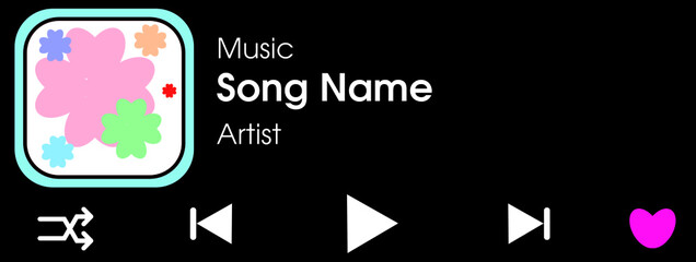 Illustration of a background of music player. An UI for music player.