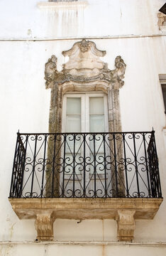 Palazzo Morelli at Locorotondo, street in the center, Apulia, Italy