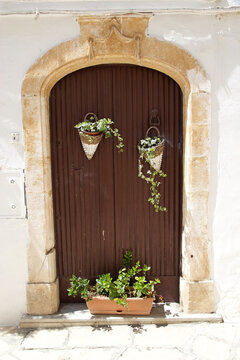 Palazzo Morelli at Locorotondo, street in the center, Apulia, Italy