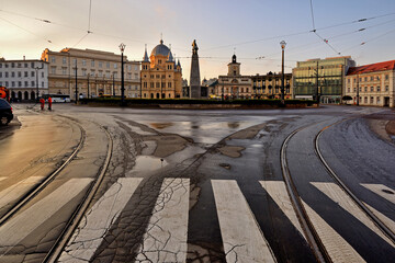 Plac Wolności- miasto Łódź - obrazy, fototapety, plakaty