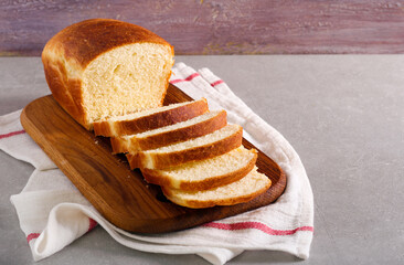 Homemade fresh white sandwich bread,