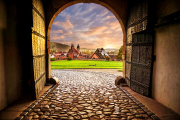 Blick auf Schmalkalden vom Innenhof des Schlosses Wilhelmsburg aus