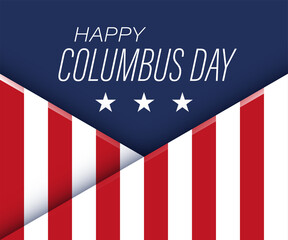 happy columbus day banner design template. vector illustration for greeting cards, paper cut poster, invitation brochure