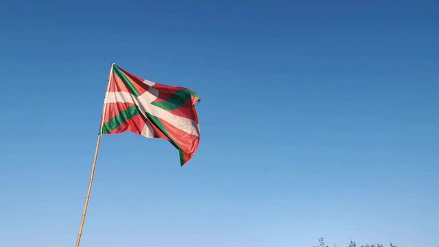 Flag of the Basque Country waving