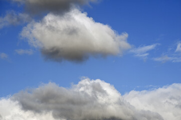Fototapeta premium White clouds cumulus floating on blue sky for backgrounds concept