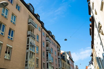 Fototapeta na wymiar Apartments, tenement houses, condominiums in Schwabing, Munich