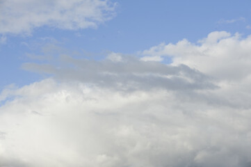 White clouds cumulus floating on blue sky for backgrounds concept