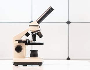 School microscope in a biology class