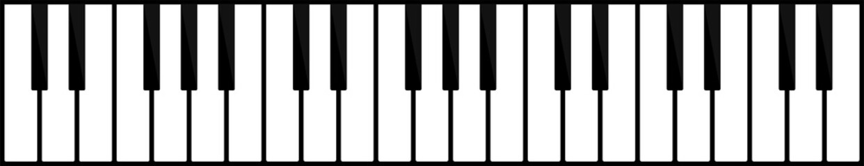 Piano keys. Musical instrument keyboard isolated on background. Vector illustration.