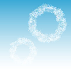 Silver Snowflake Vector Blue Background. Sky 