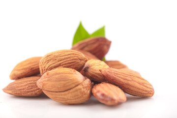 almonds isolated on white background