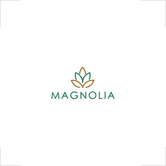 magnolia logo flower bloom design - obrazy, fototapety, plakaty