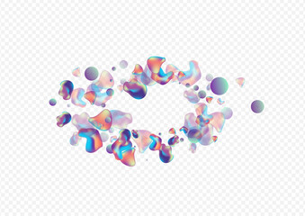 Neon Bubble Shape Vector Transparent Background. 