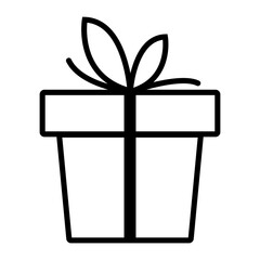 Gift box icon. Vector illustration of a gift box, package. Christmas gift.