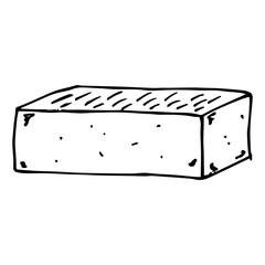Brick. Red brick. Vector illustration of a red brick building. Hand drawn building red brick.