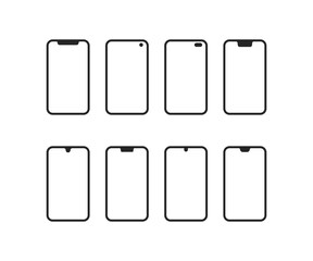set of phones with different notches