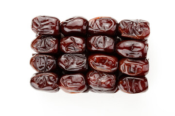 dates fruit over a white background.