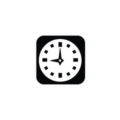 Clock icon vector isolated on white, logo sign and symbol.	