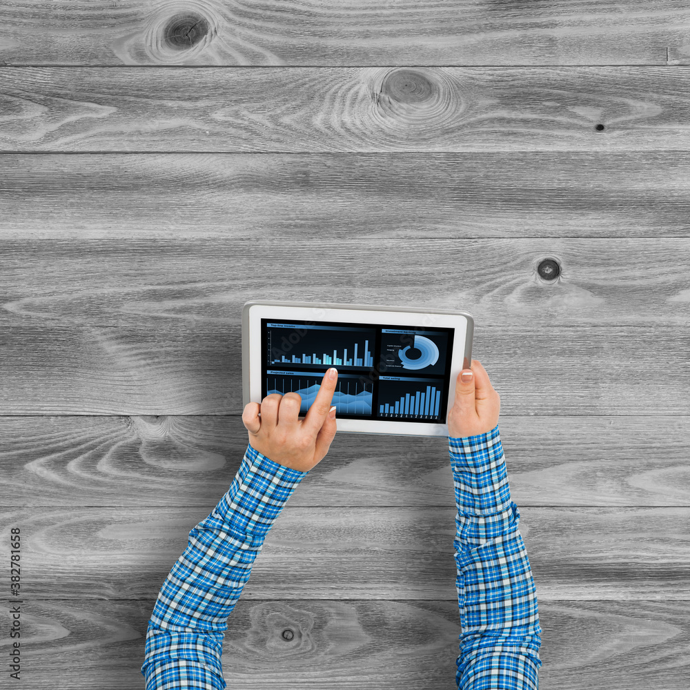 Poster using financial application