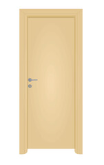 Brown home door. vector illustration