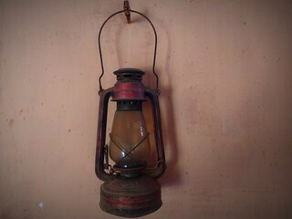 old oil lamp of vintage time. 