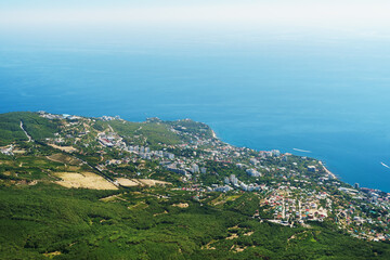 Fototapeta na wymiar Amazing bird's-eye view of the city of Yalta