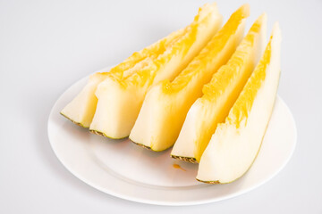 Cucumis melo, fresh melon slices