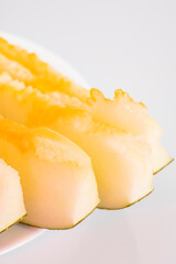 Cucumis melo, fresh melon slices