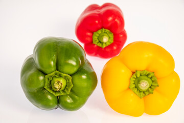 green, yellow and red pepper, Capsicum
