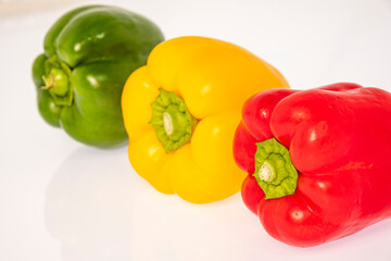 green, yellow and red pepper, Capsicum