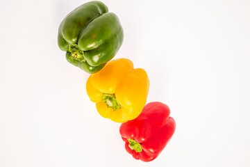 green, yellow and red pepper, Capsicum