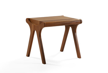 Brown coffee table on white background