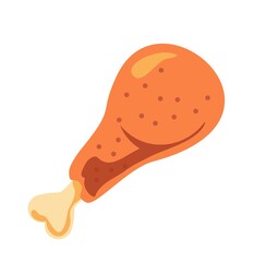 Fast food fried chicken meat. Fried chicken fast food flat.Vector illustration