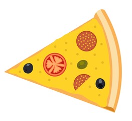 Pizza slice icon vector. Pizzeria concept design