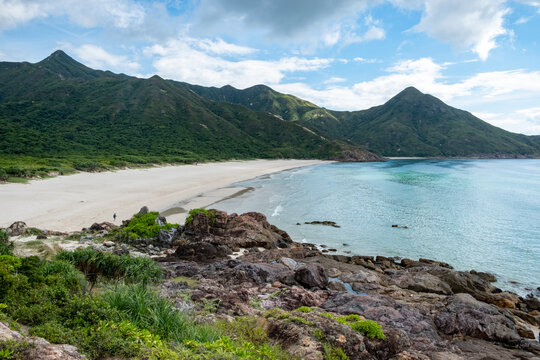 A Hiker on Tai Long Wan beach