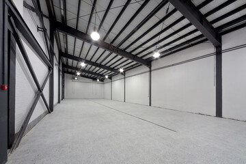 Empty hangar for storage of equipment