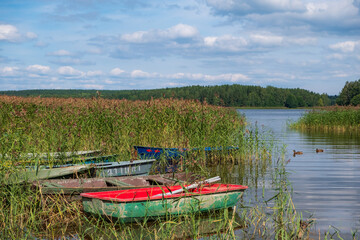 Fototapeta na wymiar Sukhodolskoye Lake in Karelian peninsula, Leningrad Region, Russia.