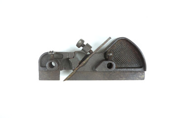    miniature metal hand plane.   A hand plane is a tool for shaping wood using muscle power. retro tools