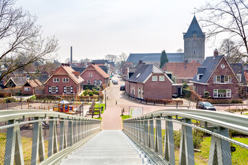 View over dutch city  Delden from  walkway