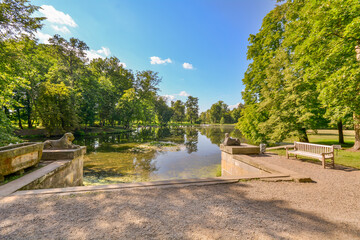Fototapeta premium Romantic park in Arkadia village, Poland.