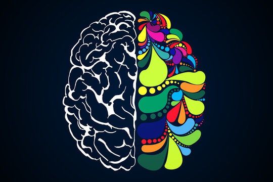 Creative colorful brain sketch