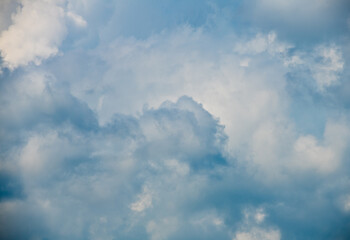 Beautiful white clouds in the blue sky