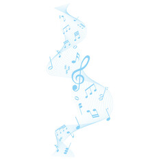 musical notes melody on white background