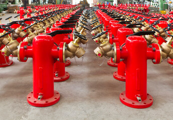 The factory produces a large number of fire hydrants.
