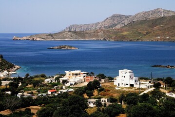 Obraz premium View of Drymonas village in Leros island, Greece.