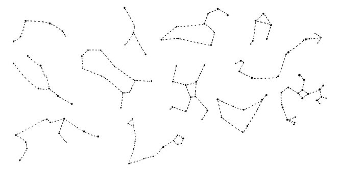 Little dreamer is a collection of hand-drawn line art illustrations of constellations.