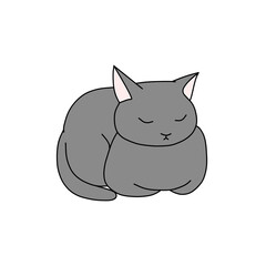 Obraz premium 目を閉じている灰色の猫