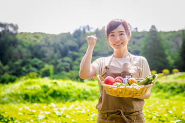 農業をやる女性
